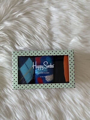 NEU Happy Socks 3 Paare EU 41-46 Witzig Muster Bunt Weihnachten Geschenk OVP