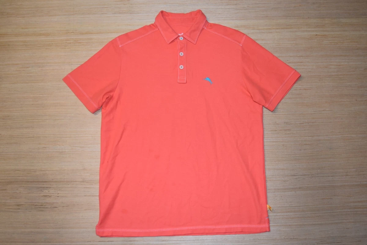 Tommy Bahama Tropicool Pique Spectator Polo Shirt Orange Coral
