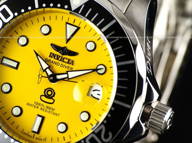 Invicta Grand Diver Yellow Dial Hot 