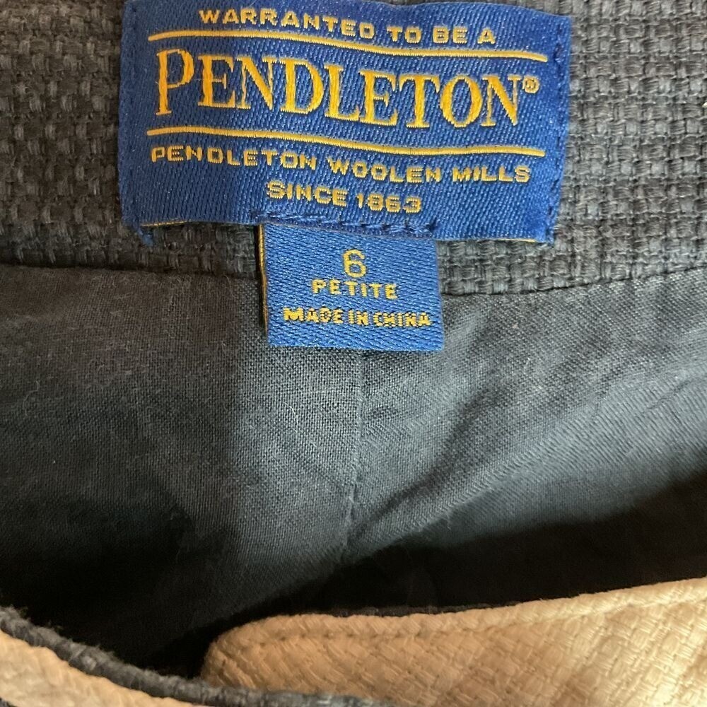 Pendleton Gold Button Blazer Jacket Blue White Tr… - image 11