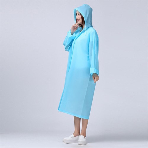 Women Mens Outdoor WaterProof Raincoat Long Sleeve Hooded Cardigan Jacket Coat - Picture 7 of 19