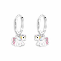 Glitzer Einhorn Ohrringe Ohrstecker 925 Silber - Kinder Damen MäDchen Schmuck
