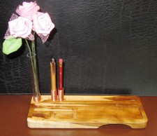 Organizer na biurko, uchwyt na telefon komórkowy, uchwyt na karty, lite drewno akacjowe