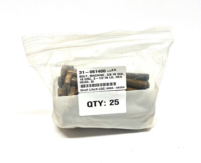 Hex Head Machine Bolt Bronze Silicon 3/8''-16 UNC x 3-1/2''  LOT OF 25