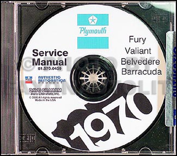 1970 Plymouth Shop Manuell Cd-Rom Barracuda Valiant Fury GTX Satellit Roadrunner-image