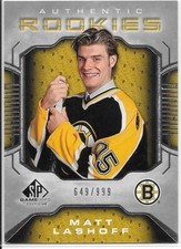 2006-07 SP Game Used MATT LASHOFF rookie card #107