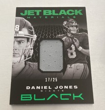 DANIEL JONES 2020 BLACK JET BLACK MATERALS EMERALD JERSEY PATCH #17/25 GIANTS