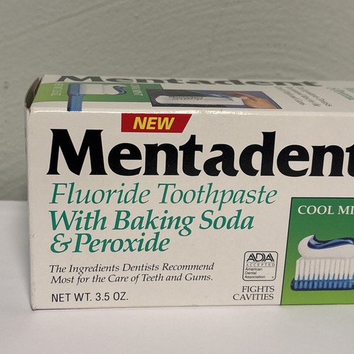 Mentadent Fluoride Toothpaste Cool Mint-Baking Soda & Peroxide ...