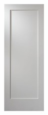 8ft Ht. Prehung 1 Panel Primed Flat Mission Shaker Stile & Rail Solid Core Doors