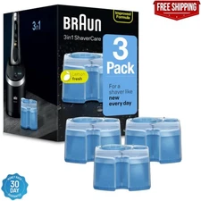 Braun Clean & Renew System Cartridges Refills CCR3 Series 3 5 7 9 Shaver, 3 Pack