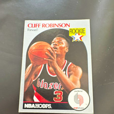 NBA Hoops 1989-90 Cliff Robinson Portland Trail Blazers #250 Rookie NBA Card. rookie card picture