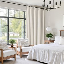 100 Pinch Pleated Linen Blackout Curtains 100" Long Double Layer Room Darkening