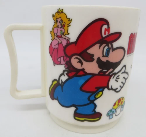 Vintage 1989 Super Mario Bros. Cup Nintendo Video Game Merch Mario Luigi Peach