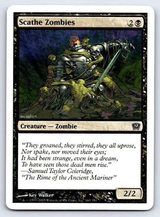 Scathe Zombies 160 Common 9th Edition Magic: The Gathering Lightly Played