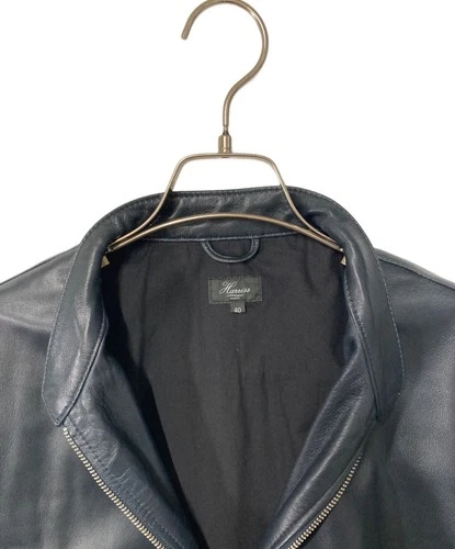 Harris s Single Leather Riders Jacket Men's Size 40 Navy image 4