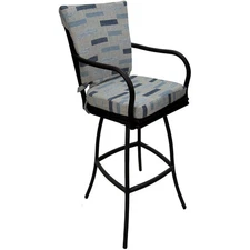 Outdoor or Indoor Extra Tall Bar Stool 34" Ofir - B-W Blue Beige - Black