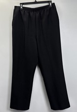 Alfred Dunner Pants Women  s Size 14 Black Elastic Waist Dress Pants Pockets