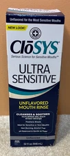 NEW CloSYS 32 Oz Each Ultra Sensitive Unflavored Mouthwash 11/2027 FREE SHIPPING