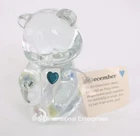 Fenton December Birthstone Bear with Blue Heart Clear Glass Figurine USA