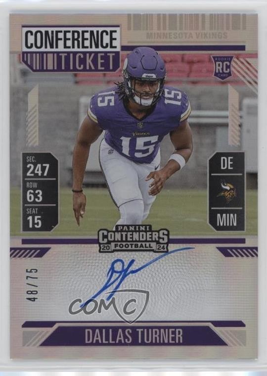 2024 Contenders RPS Conference Ticket 48/75 Dallas Turner Rookie Auto RC 0nr3