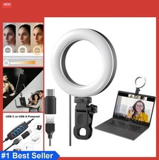 Ring Light Clip on Laptop Monitor 10 Brightness Levels Video Conference