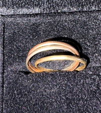 Trinity Dreifach Ring 585 14K Tricolor-Gold Gelbgold Rosegold Weißgold