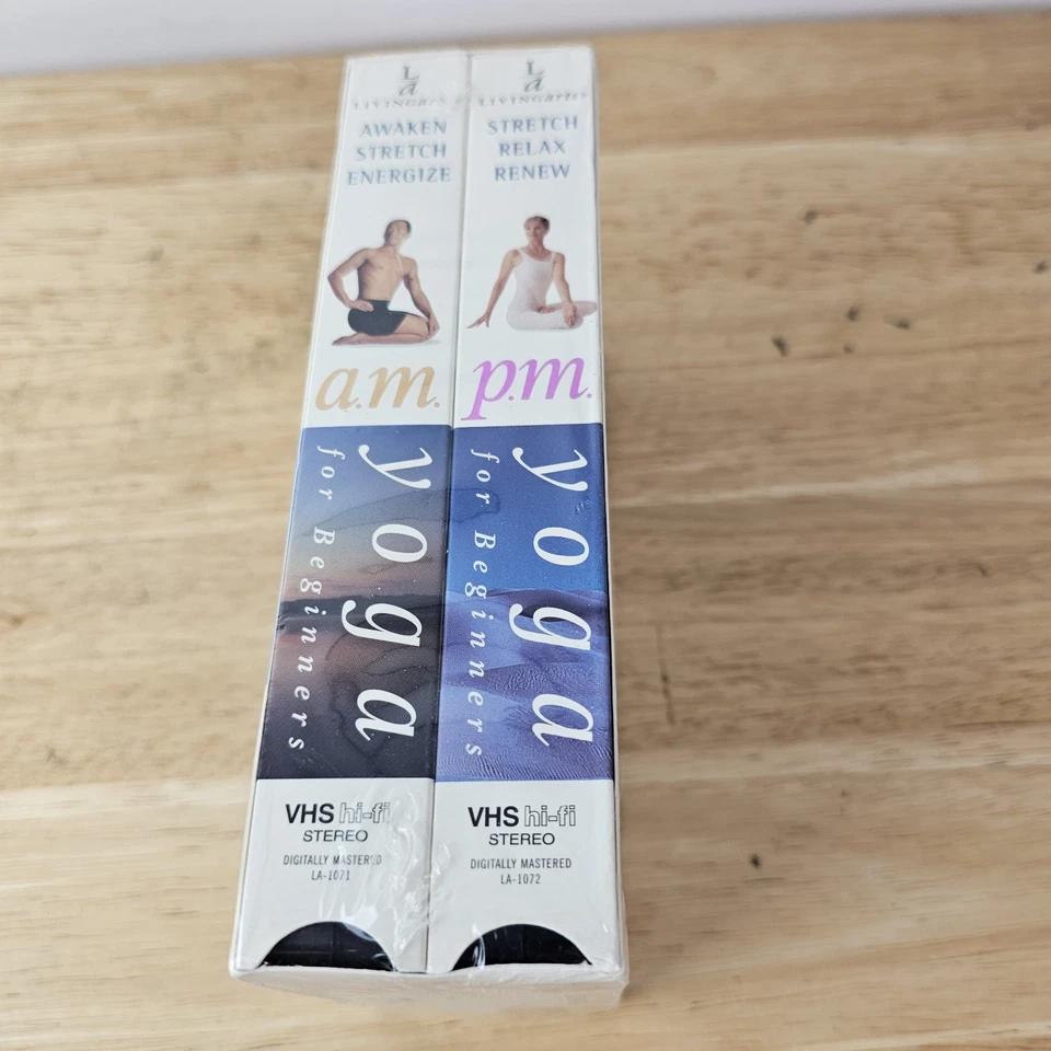 Gaim Living Yoga A.M. P.M. for Beginners Workout VHS Lot 2 Videos for Exercise - Image 2 of 4