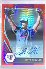 2021 Prizm Draft Picks Matt Mikulski Auto #PDP50 Rams Hyper Red and Purple Auto