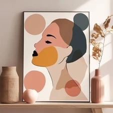 Abstract Wall Art Minimalism Hand Painted on Oil Painting Canvas Beautiful girl