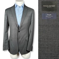 Banana Republic Blazer Marzotto Wool Men  s 40L Gray Slim Fit Stretch