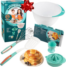 Breakfast Cooking Set- 6 Pc Holiday Kit W Real Cooking Tools for Kids Recipes-