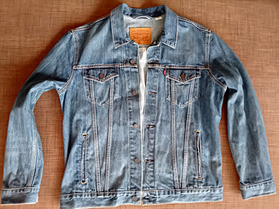 Levi Strauss & Co. Trucker Jeansjacke Herren XL blau Denim Kentkragen Knopf72334