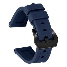 Silicone Watch Bands 20mm Soft Watch Band with Black Buckle, Dark Blue