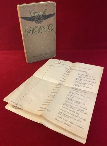 WW1 Gnome Mono Monosoupape Engine Instruction Book No. 2 Sopwith Camel Pup - RFC