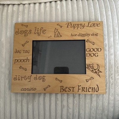 ''Dog's Life'' Laser Etched Photo Frame    7.5 x 9.5''  for  3.5 x 5.5''  photo