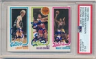 LARRY BIRD MAGIC JOHNSON ERVING 1980/81 TOPPS RC SIGNED AUTOGRAPH PSA 3 AUTO 10