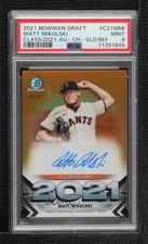 2021 Bowman Draft Class of Gold Refractor 50/50 Matt Mikulski PSA 9 Auto 0e3u