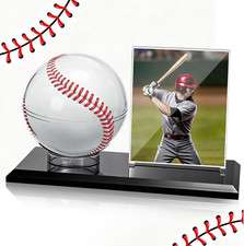 Acrylic Baseball Display Case for Ball and Cards Clear Ball Holder Ring Stand Se