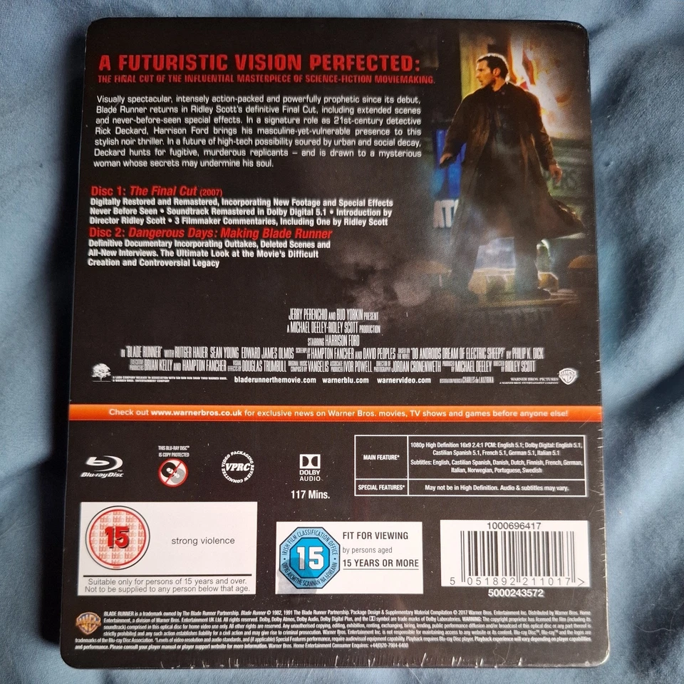 Blade Runner The Final Cut – Steelbook Blu-Ray Brand NEW Sealed Harrison Ford - Image 2 of 4
