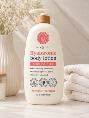 MIA & CO. Hyaluronic Body Lotion ~ Coconut Rose Shea & Cocoa Butter 946ml 
