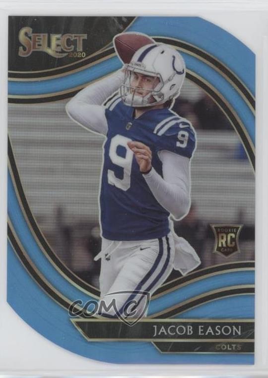 2020 Panini Select Field Level Light Blue Prizm Die-Cut Jacob Eason #348 0c2