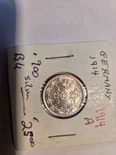 1914A Berlin Germany 1/2 Mark   Silver .900 KM#17 BU
