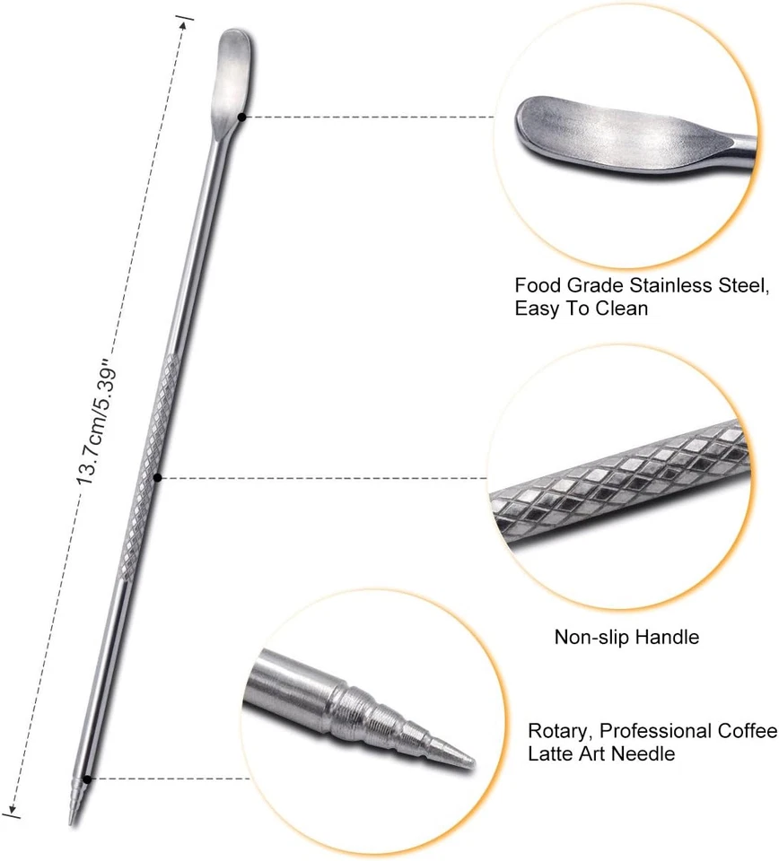 Jarra De Leche, Espumador De Mano De Acero Inoxidable De 350 Ml, Crema De Café, - Immagine 3 di 4