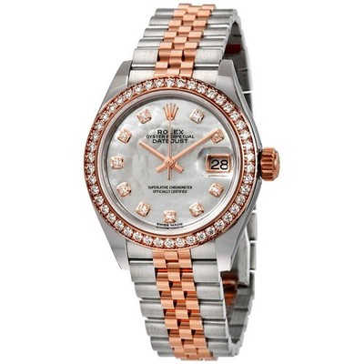 Rolex Lady Datejust MOP Steel and 18K Everose Gold Diamond Jubilee Watch