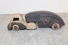 Vintage Hubley Cast Iron Motor Express Toy Truck Rare Color Blue & White