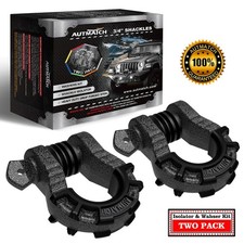 Autmatch 34 Mega D Ring Shackle With Isolators For Off Road Grainstone