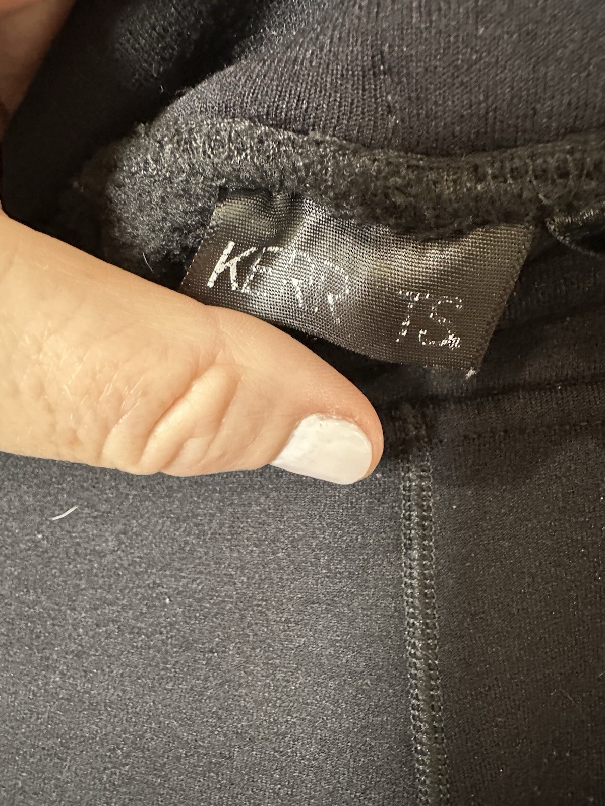 Kerrits Power Stretch Knee Patch Riding Tights Size Large Black Fleece Tights