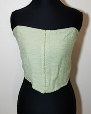 Forever 21 Womens Large Green Bustier Corset Crop Top Fairy Romantic Biker NWT