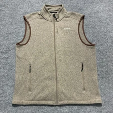 Solaris Mens Full Zip Vest Size Large Brown Fleece Outdoor Hiking Layer