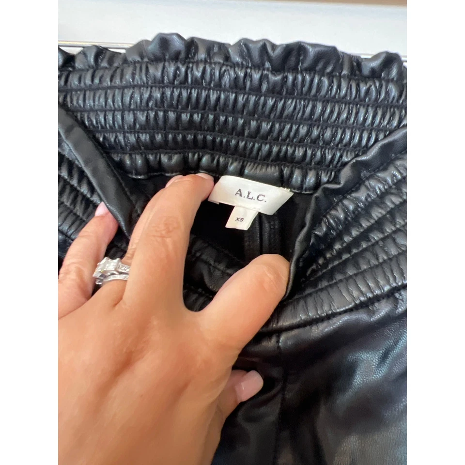 NUEVO A.L.C. Calzoncillos boxer negros Kaleb cintura alta imitación cuero cintura elástica Foto 4 de 4